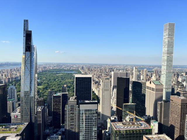 Midtown skyscrapers and Central Park from above, New York