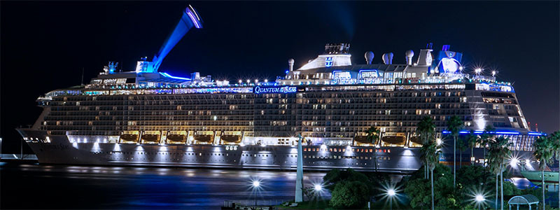 Cruise ship at night