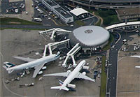 Aerial view of CDG Airport Terminal 2A and 2B (before refurbishment)