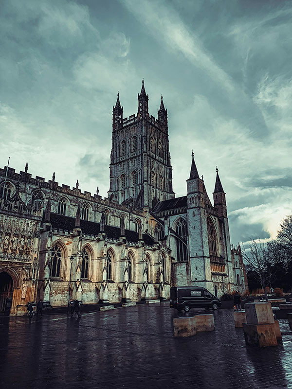 Gloucester Cathedral's cloisters were transformed into Hogwarts corridors for multiple Harry Potter films